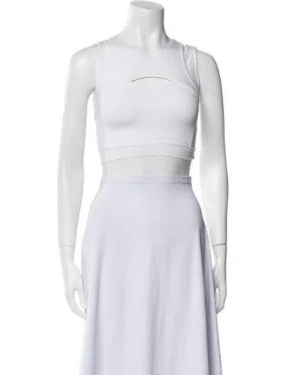 Pre-owned Helmut Lang Square Neckline Sleeveless Crop Top In White