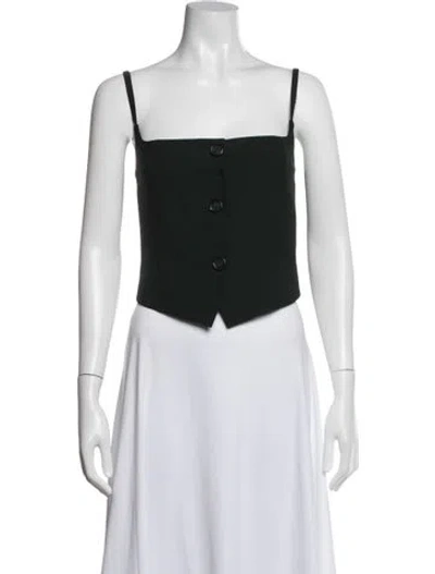 Pre-owned Helmut Lang Square Neckline Sleeveless Top In Black