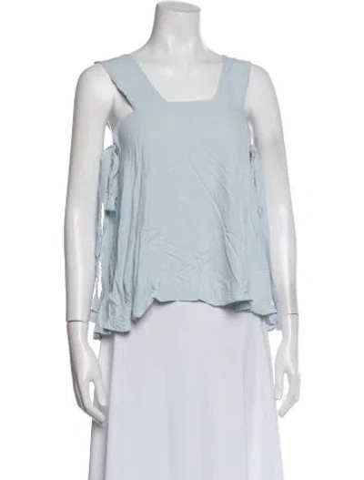Pre-owned Helmut Lang Square Neckline Sleeveless Top In Blue