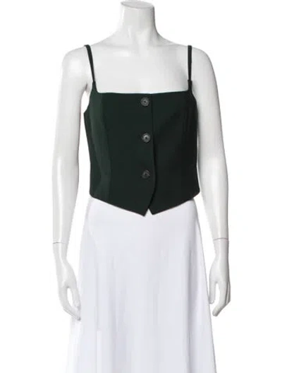 Pre-owned Helmut Lang Square Neckline Sleeveless Top In Green