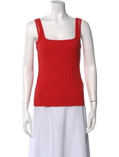 Pre-owned Helmut Lang Square Neckline Sleeveless Top In Red
