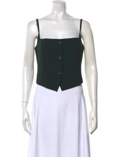 Pre-owned Helmut Lang Square Neckline Sleeveless Top W/ Tags In Green