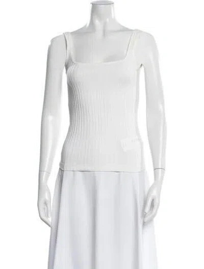 Pre-owned Helmut Lang Square Neckline Sleeveless Top In White