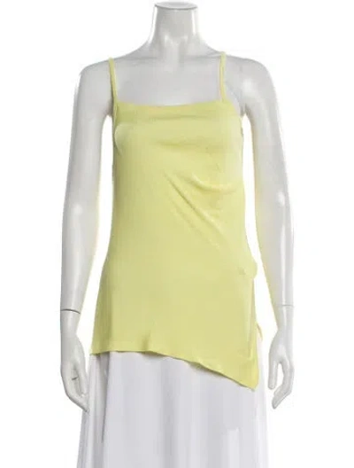 Pre-owned Helmut Lang Square Neckline Sleeveless Top In Yellow
