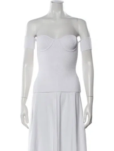 Pre-owned Helmut Lang Square Neckline Sweater In White