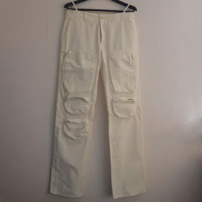 Pre-owned Helmut Lang Ss00 Multi-pocket Cargo Pants In White