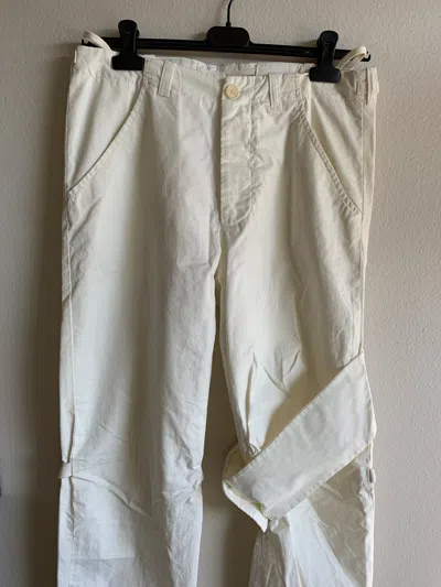 Pre-owned Helmut Lang Ss04  Bondage Pants White Cargo Cotton Jeans 32
