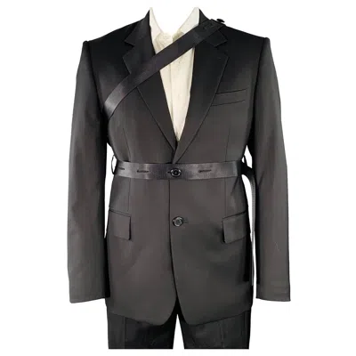 Pre-owned Helmut Lang Ss24 Size 42 Black Wool Notch Lapel Seatbelt Suit