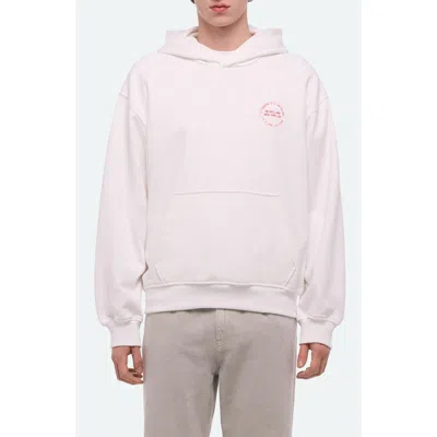 Helmut Lang Stamp Cotton French Terry Pullover Hoodie In Pink