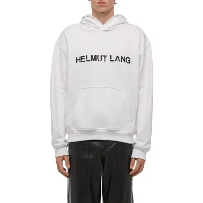 Helmut Lang Stencil Logo Graphic Hoodie In White