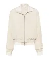 Helmut Lang Convertible Layered Crepe De Chine And Satin-twill Bomber Jacket In White