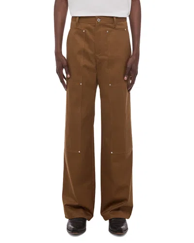 Helmut Lang Straight Fit Carpenter Chino Pants In Brown
