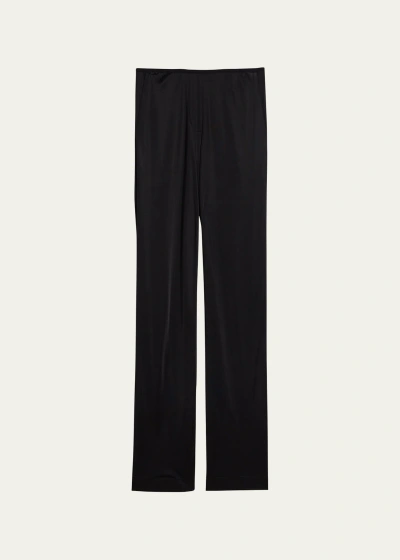 Helmut Lang Straight-leg Fluid Pull-on Pants In Blk