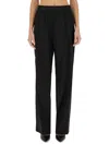 Helmut Lang Tapered Wool Twill Straight Leg Pants In Black