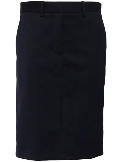 Helmut Lang Straight Wool Skirt In Multi