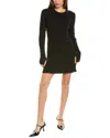 Helmut Lang Embroidered Mini Sweater Dress In Black