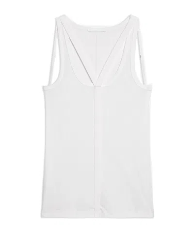Helmut Lang Square Neck Racer Tank With Adjustable Straps In Beige
