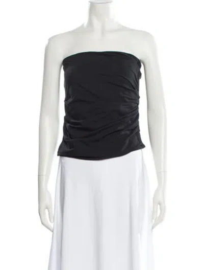 Pre-owned Helmut Lang Strapless Crop Top In Black
