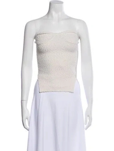 Pre-owned Helmut Lang Strapless Crop Top In Neutral