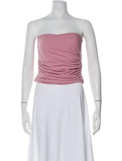 Pre-owned Helmut Lang Strapless Crop Top In Pink