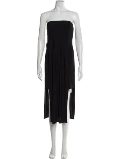 Pre-owned Helmut Lang Strapless Long Dress In Black