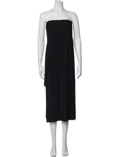 Pre-owned Helmut Lang Strapless Midi Length Dress In Black