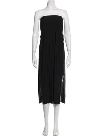 Pre-owned Helmut Lang Strapless Midi Length Dress In Black