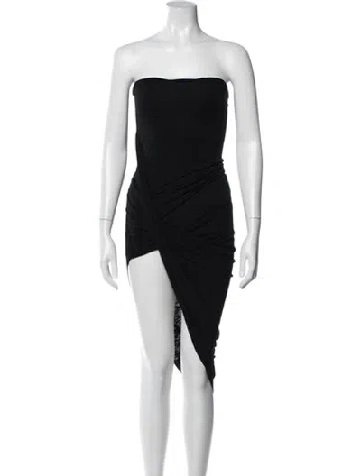 Pre-owned Helmut Lang Strapless Mini Dress In Blue