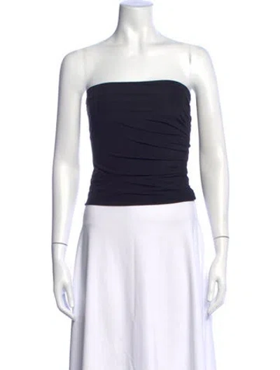 Pre-owned Helmut Lang Strapless Top In Blue