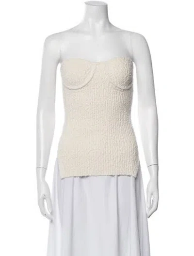 Pre-owned Helmut Lang Strapless Top In Neutral