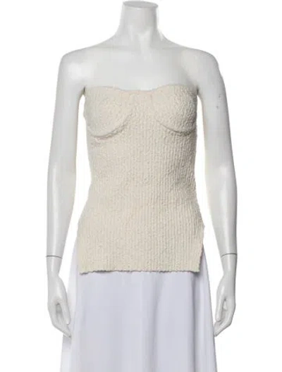 Pre-owned Helmut Lang Strapless Top In Neutral