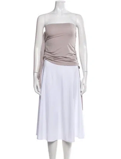 Pre-owned Helmut Lang Strapless Top In Neutral