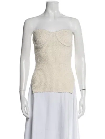 Pre-owned Helmut Lang Strapless Top In Neutral