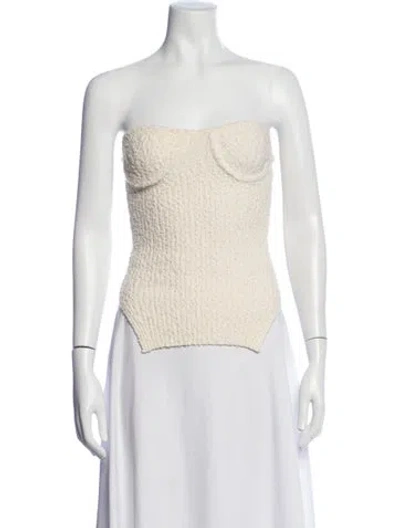 Pre-owned Helmut Lang Strapless Top In Neutrals