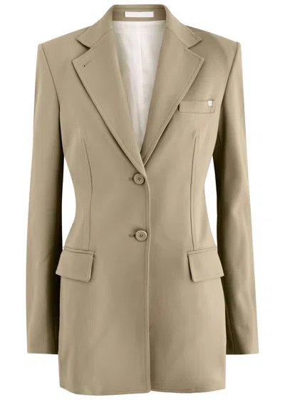 Helmut Lang Stretch-jersey Blazer In Taupe