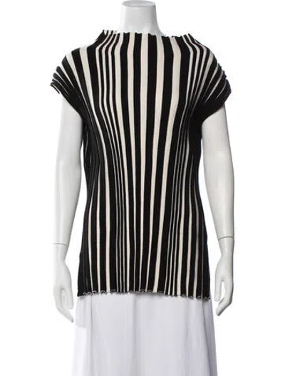 Pre-owned Helmut Lang Striped Bateau Neckline Sweater In Black