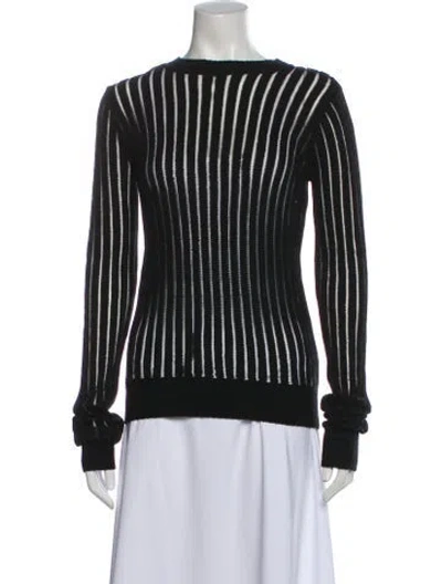 Pre-owned Helmut Lang Striped Bateau Neckline Sweater In Green