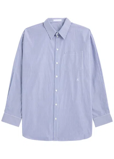 Helmut Lang Striped Cotton-poplin Shirt In Blue