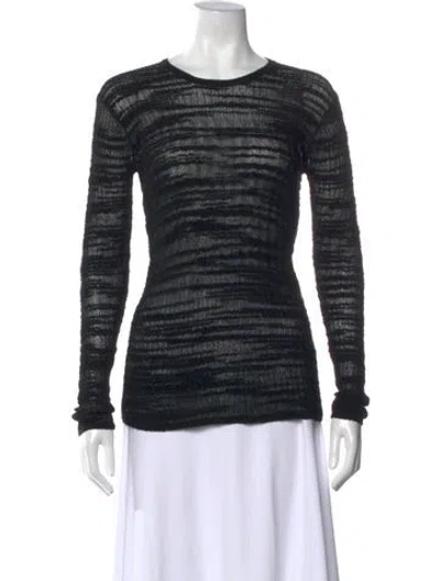 Pre-owned Helmut Lang Striped Crew Neck Sweater In Black