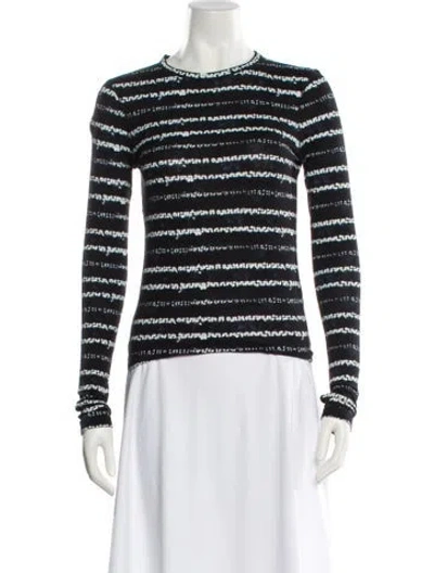 Pre-owned Helmut Lang Striped Crew Neck Sweatshirt In Black