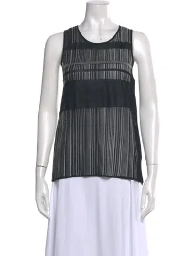 Pre-owned Helmut Lang Striped Crew Neck Top In Black