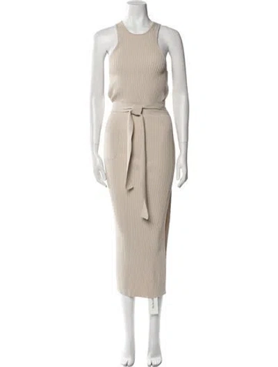 Pre-owned Helmut Lang Striped Long Dress In Neutral