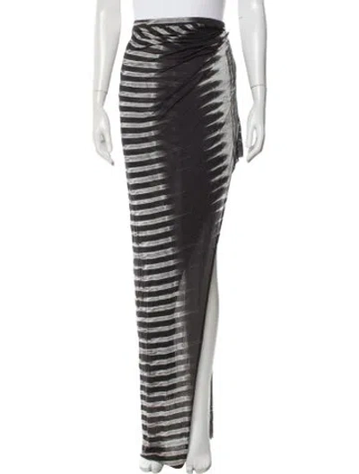 Pre-owned Helmut Lang Striped Long Skirt In Gray