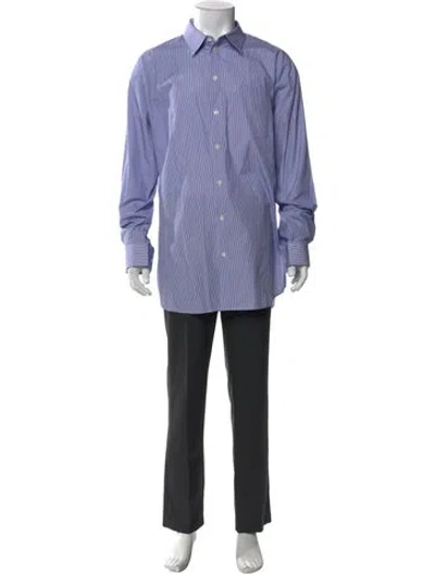 Pre-owned Helmut Lang Striped Long Sleeve Shirt In Blue