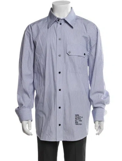 Pre-owned Helmut Lang Striped Long Sleeve Shirt In Blue