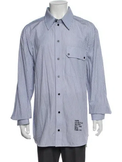 Pre-owned Helmut Lang Striped Long Sleeve Shirt In Blue