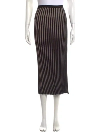 Pre-owned Helmut Lang Striped Midi Length Skirt In Black