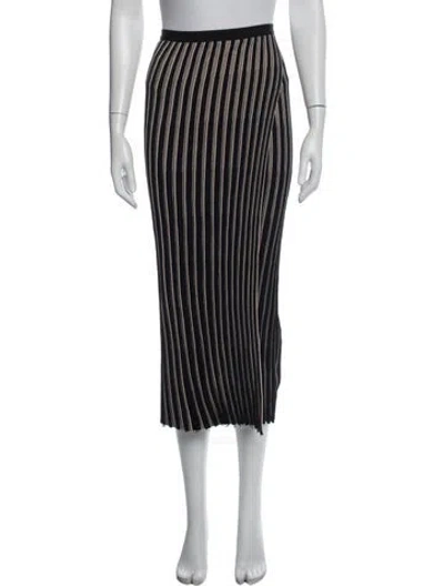 Pre-owned Helmut Lang Striped Midi Length Skirt In Blue
