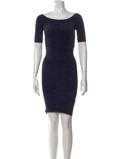 Pre-owned Helmut Lang Striped Mini Dress In Blue