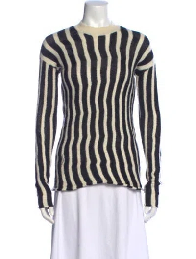 Pre-owned Helmut Lang Striped Mock Neck Sweater In Blue